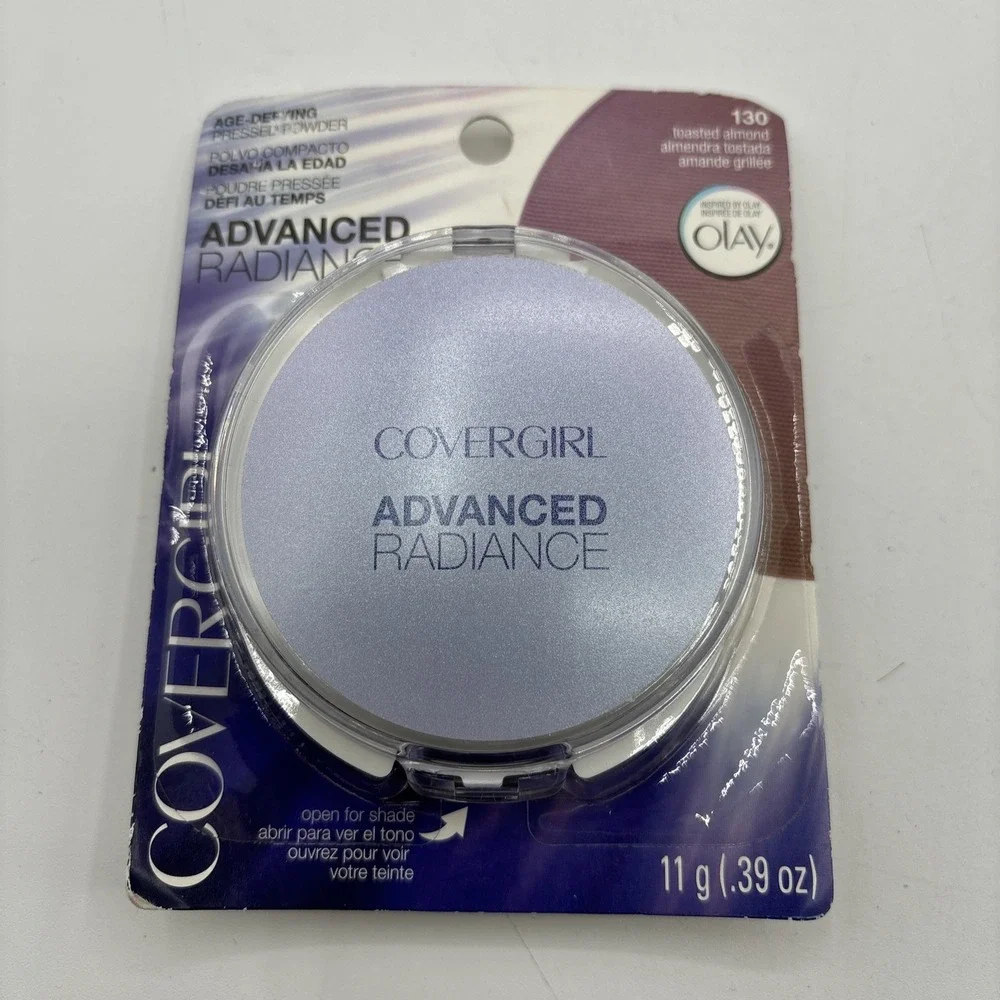 Covergirl Pressed Powder 130 Toasted Almond LOT 2 NEW Advanced Radiance Talc NIP